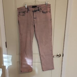 Lucky Brand Women's Straight Leg Jeans in Light Pink W Distressed Blue